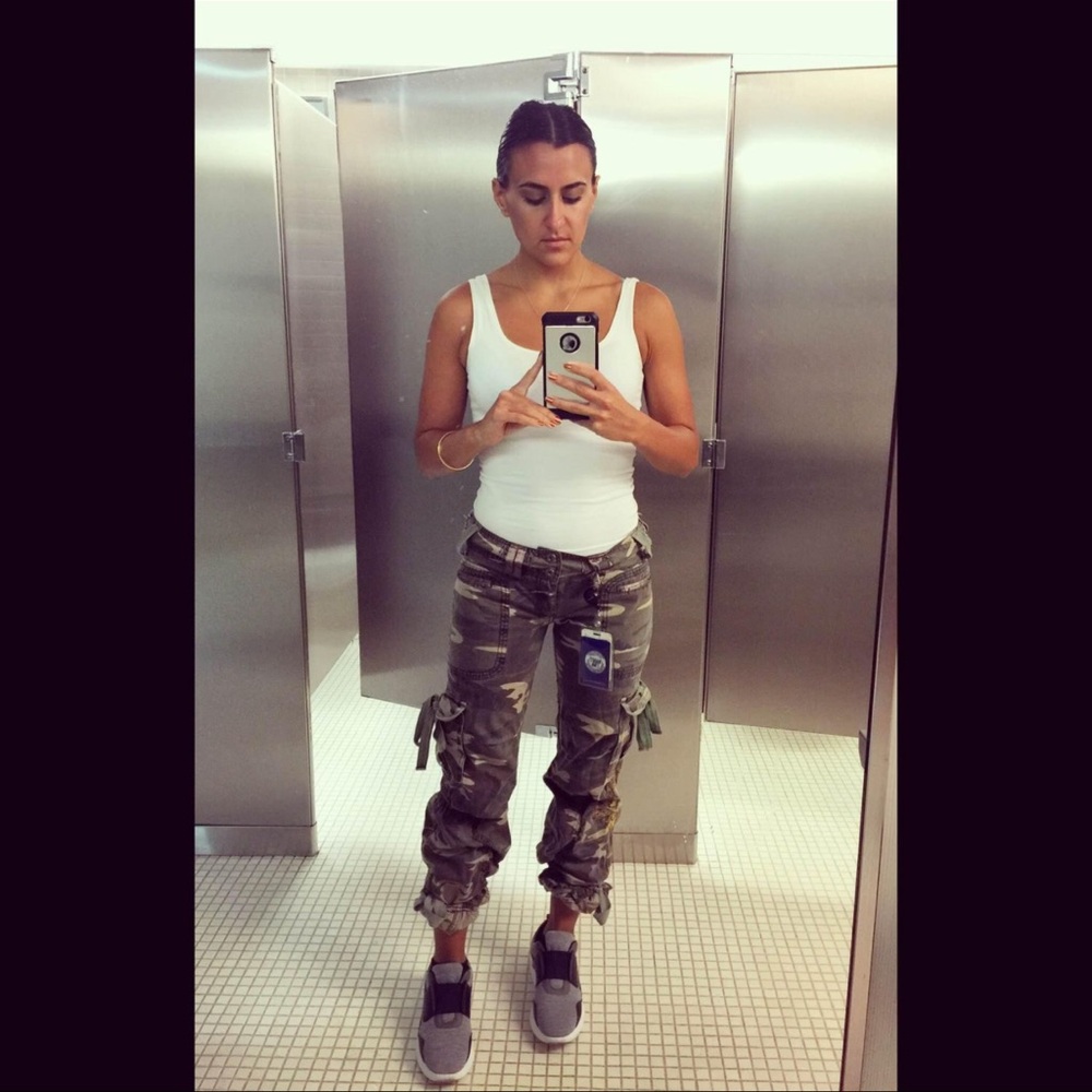 Camo pants with gold detail size small